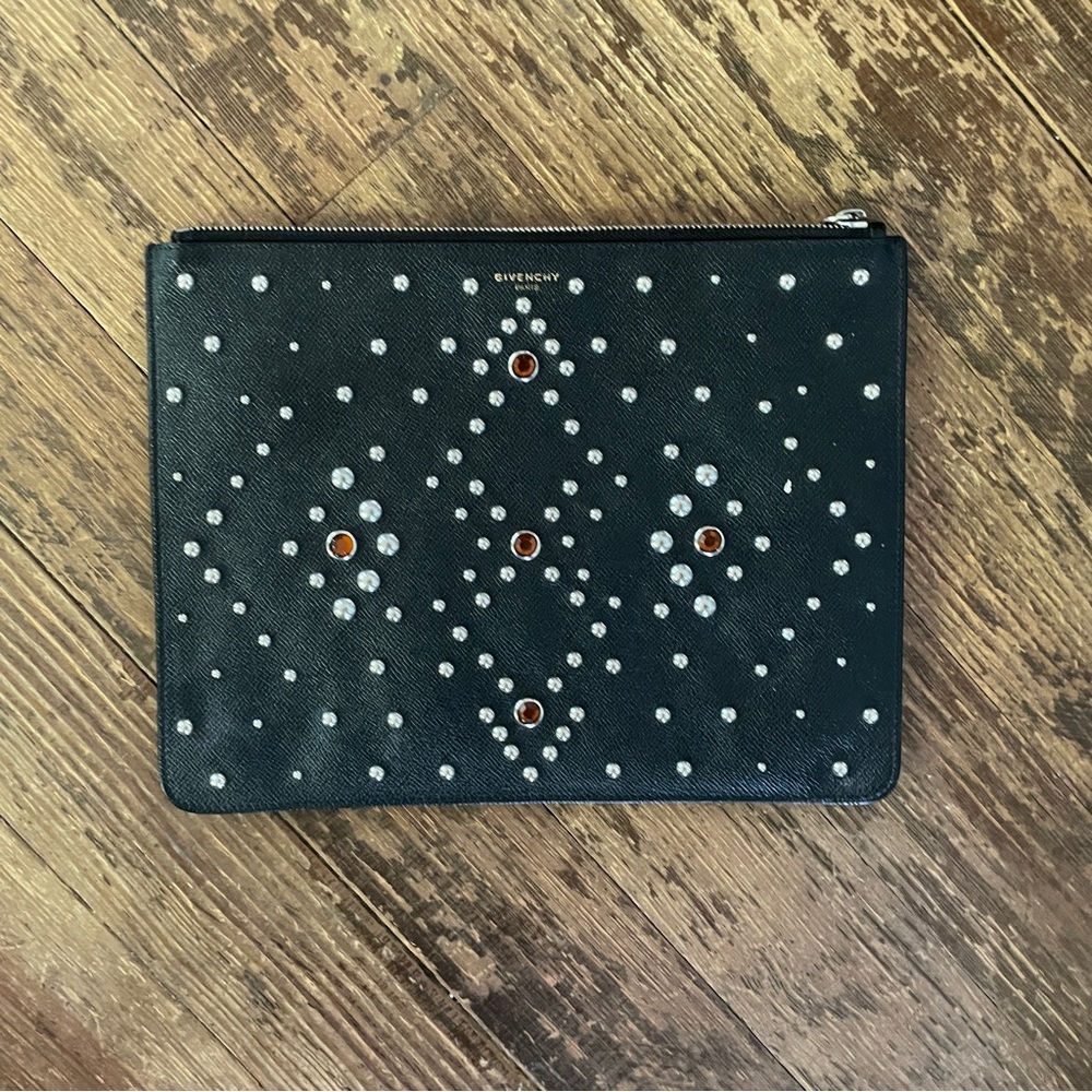 Givenchy FW15 Leather Studded Document Holder/Clutch